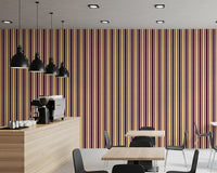 Ivy League Faux Linen Vertical Stripes - Butter Burgundy And Cream Wallpaper⁠