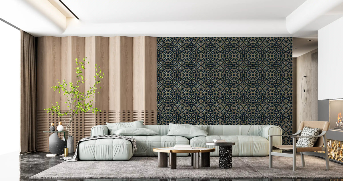 Gilded Star Moroccan Motif Wallpaper⁠
