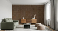 Geometric Lattice Bronze and Charcoal Wallpaper⁠
