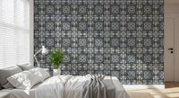 Midnight Arabesque Tile Repeat Wallpaper⁠