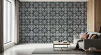 Midnight Arabesque Tile Repeat Wallpaper⁠