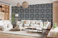Midnight Arabesque Tile Repeat Wallpaper⁠