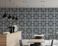 Midnight Arabesque Tile Repeat Wallpaper⁠