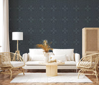 Midnight Geometry Linear Tile Wallpaper⁠