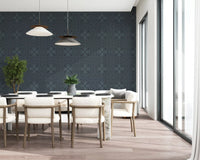 Midnight Geometry Linear Tile Wallpaper⁠