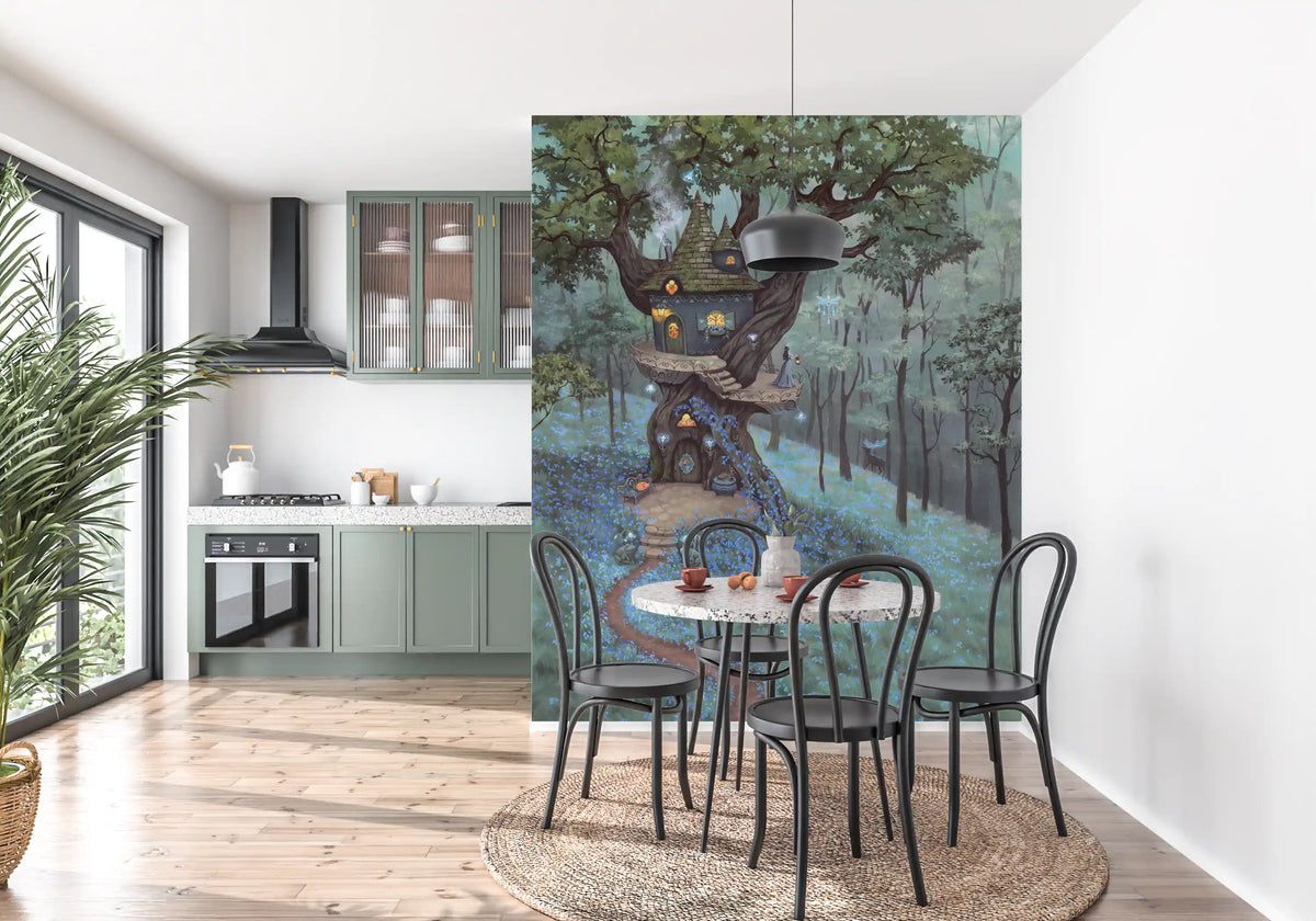 Enchanted Woodland Treehouse Sanctuary Wall Mural