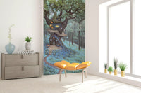 Enchanted Woodland Treehouse Sanctuary Wall Mural