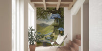 Enchanted Blue Flower Treehouse Wall Mural