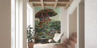 Whimsical Treehouse Garden Haven Wall Mural