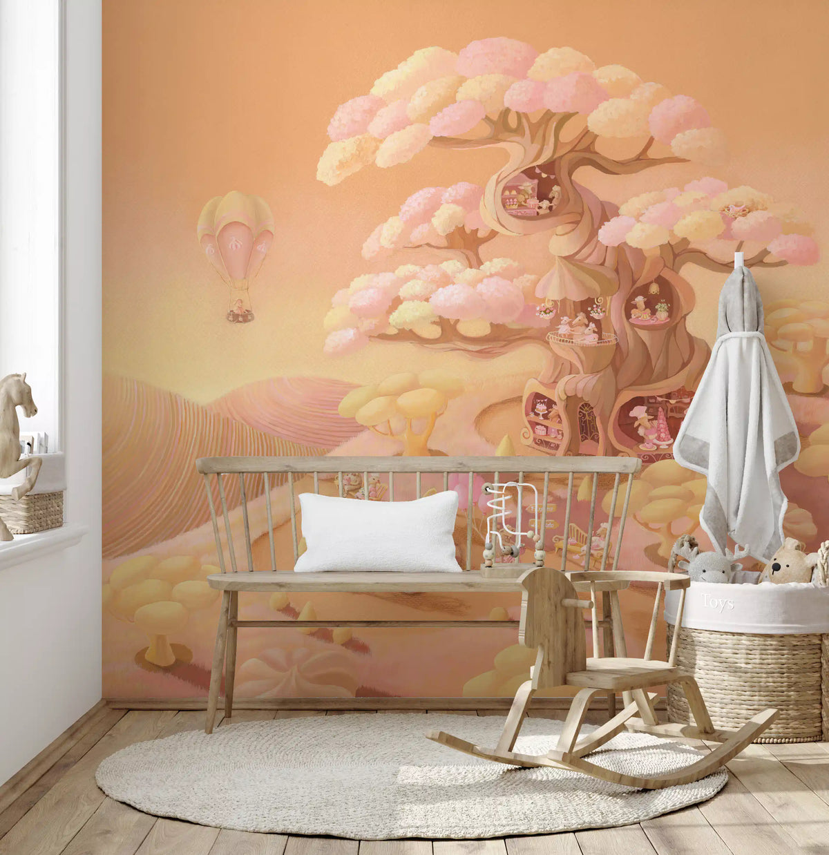Dreamy Forest Café Scene Wall Mural
