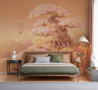 Dreamy Forest Café Scene Wall Mural
