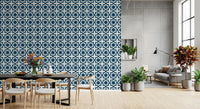 Midnight Moroccan Geometric Lattice Wallpaper⁠