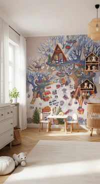 Pandaland Winter Forest Playground Wall Mural