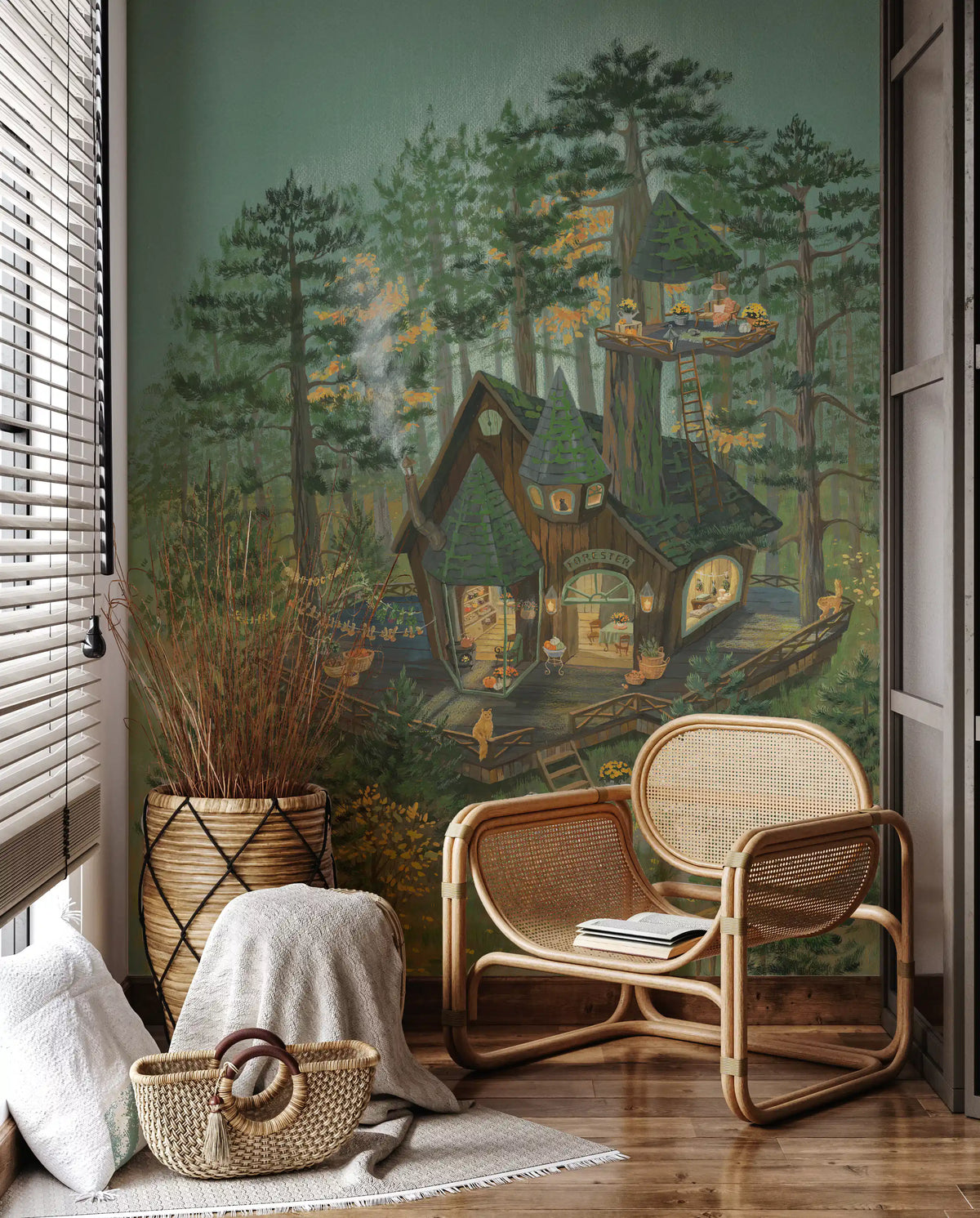 Tiny Woodland Shop Wall Mural