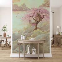 Ethereal Cloud Treehouse Sanctuary Wall Mural