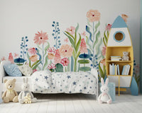 Watercolor Meadow Botanical Garden Wall Mural