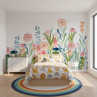 Watercolor Meadow Botanical Garden Wall Mural