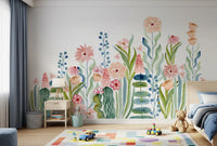 Watercolor Meadow Botanical Garden Wall Mural