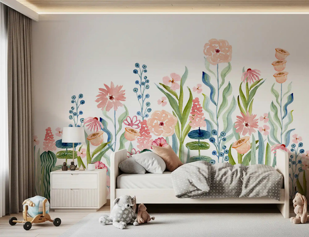Watercolor Meadow Botanical Garden Wall Mural