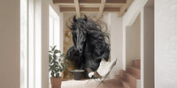 Black Horse Portrait Wall Mural
