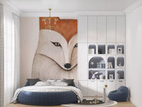 Minimalist Forest Fox Portrait Wall Mural