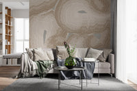 Organic Earth Tones Abstract Wall Mural