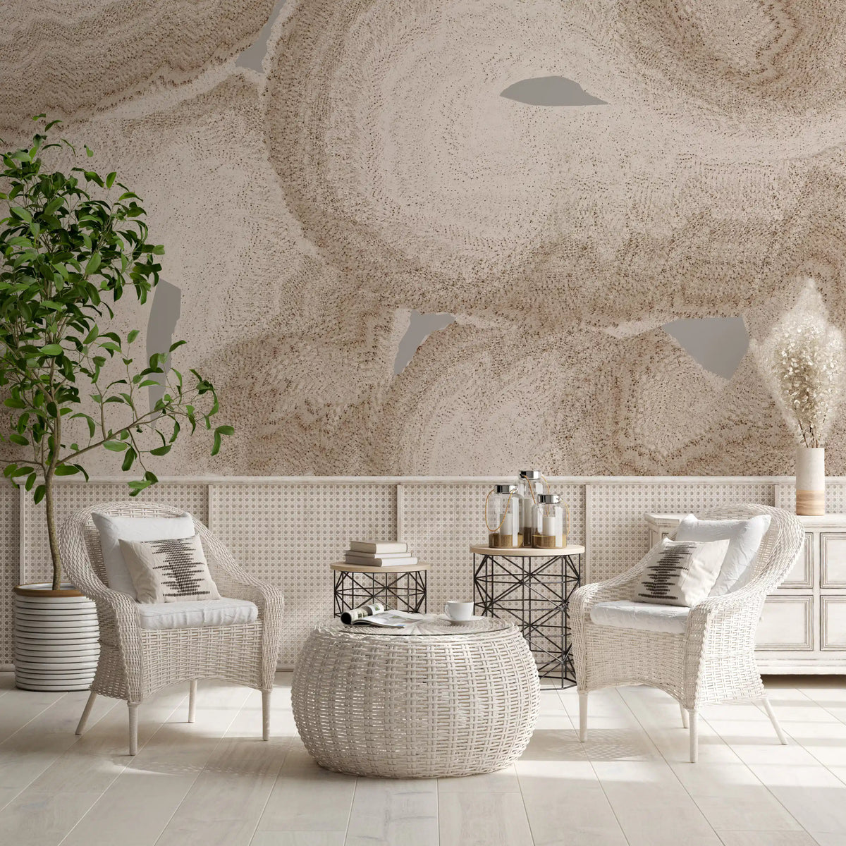 Organic Earth Tones Abstract Wall Mural
