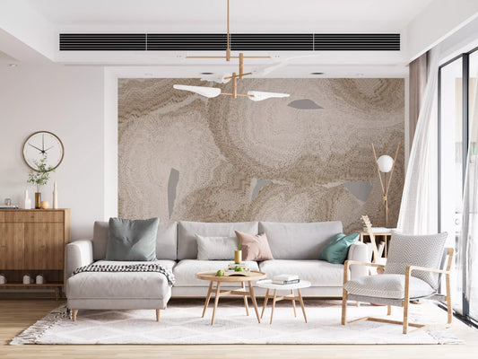 Organic Earth Tones Abstract Wall Mural