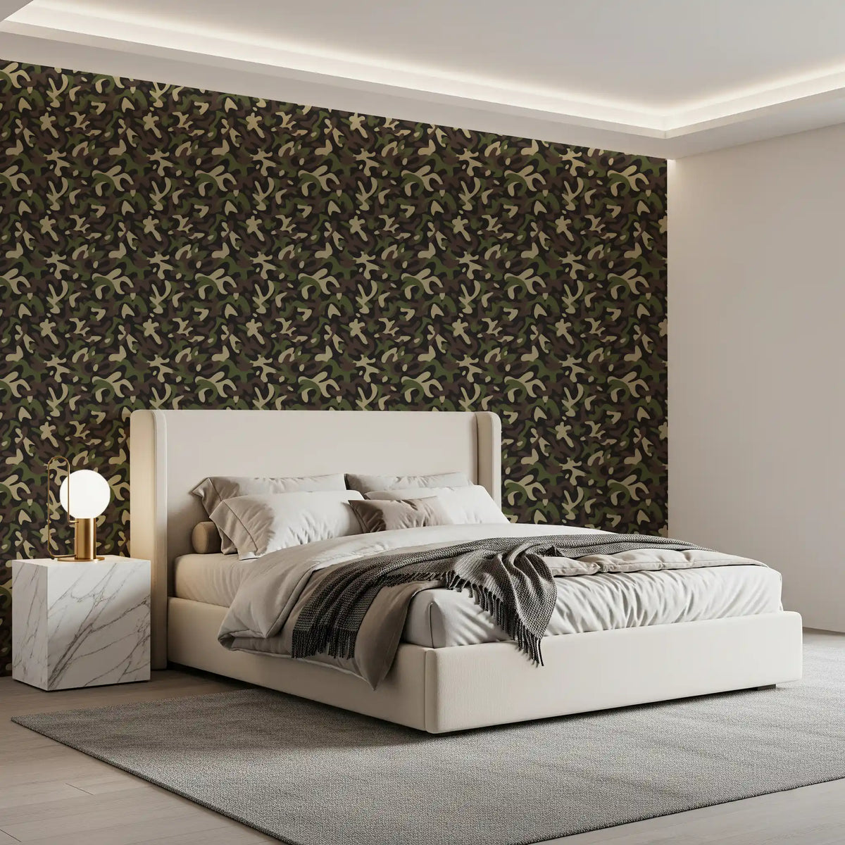 Classic Woodland Camouflage Pattern Wallpaper⁠