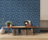 Midnight Navy Camo Pattern Wallpaper⁠
