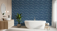 Midnight Navy Camo Pattern Wallpaper⁠
