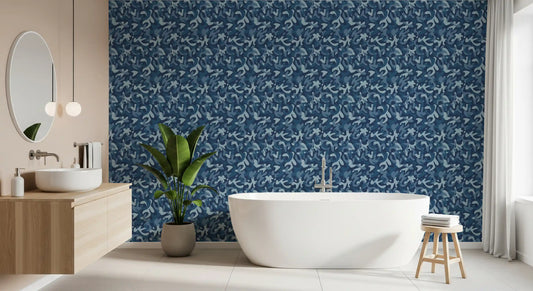 Midnight Navy Camo Pattern Wallpaper⁠