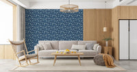 Midnight Navy Camo Pattern Wallpaper⁠