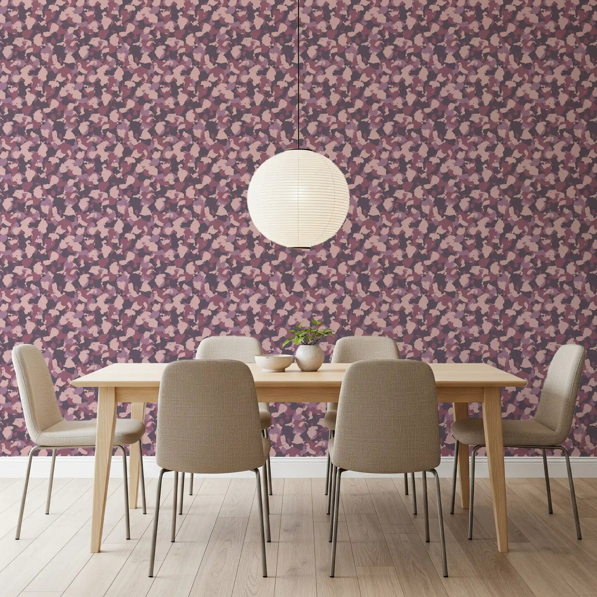 Muted Blush Camouflage Pattern Wallpaper⁠