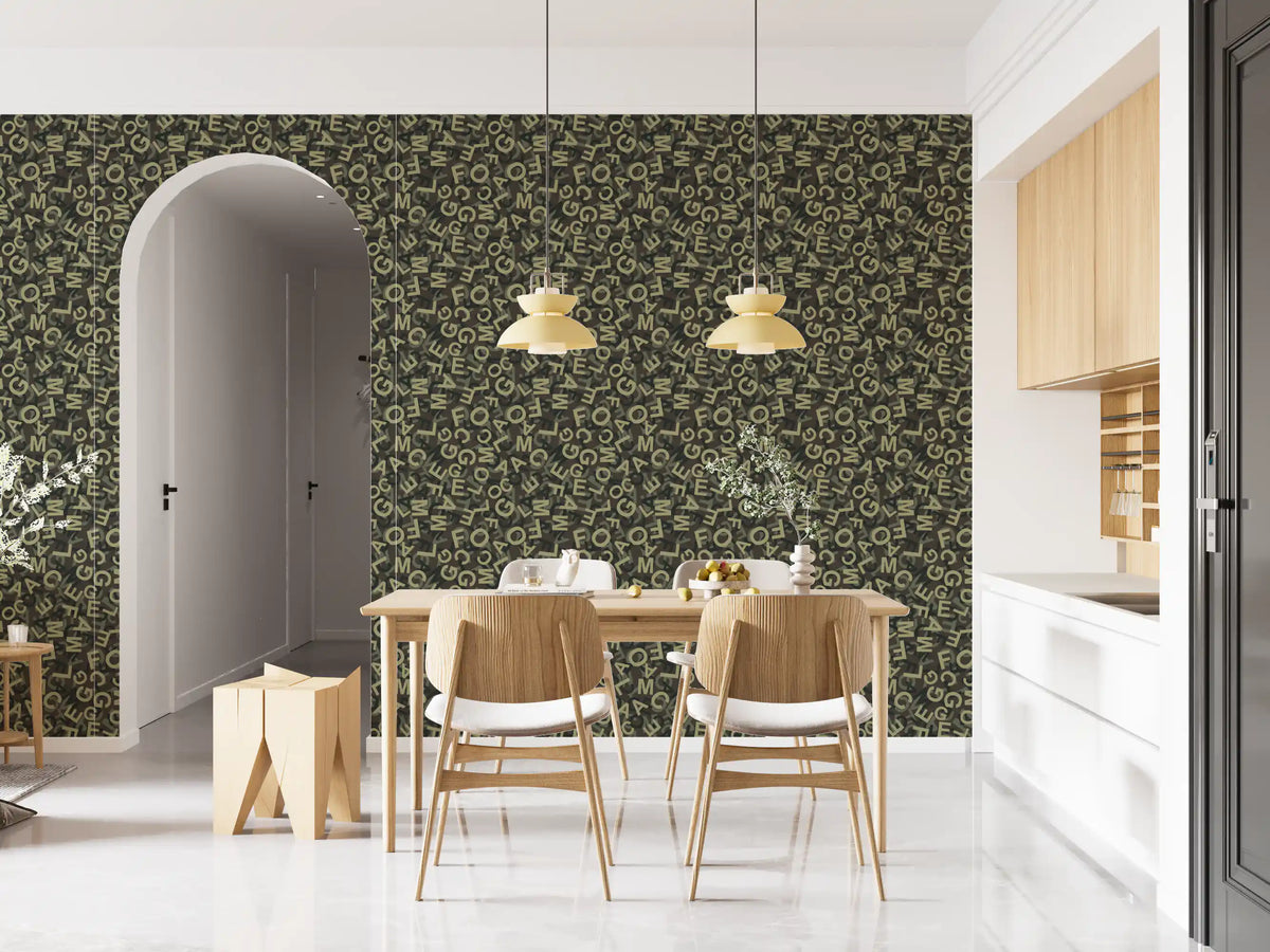 Abstract Alphabet Camouflage Wallpaper⁠