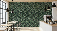 Minimalist Forest Green Swirls Wallpaper⁠