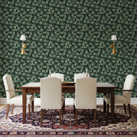 Minimalist Forest Green Swirls Wallpaper⁠