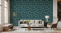 Minimalist Sage Palm Leaf Weave Wallpaper⁠