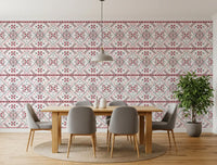 Folklore Geometric Cross-Stitch Pattern Wallpaper⁠