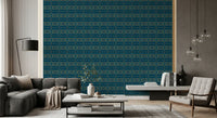 Abstract Teal and Gold Mosaic Wallpaper⁠