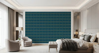 Abstract Teal and Gold Mosaic Wallpaper⁠