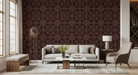 Cross Stitch Geometric Burgundy Pattern Wallpaper⁠