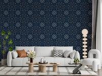 Midnight Cross Stitch Geometric Wallpaper⁠