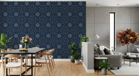 Midnight Cross Stitch Geometric Wallpaper⁠
