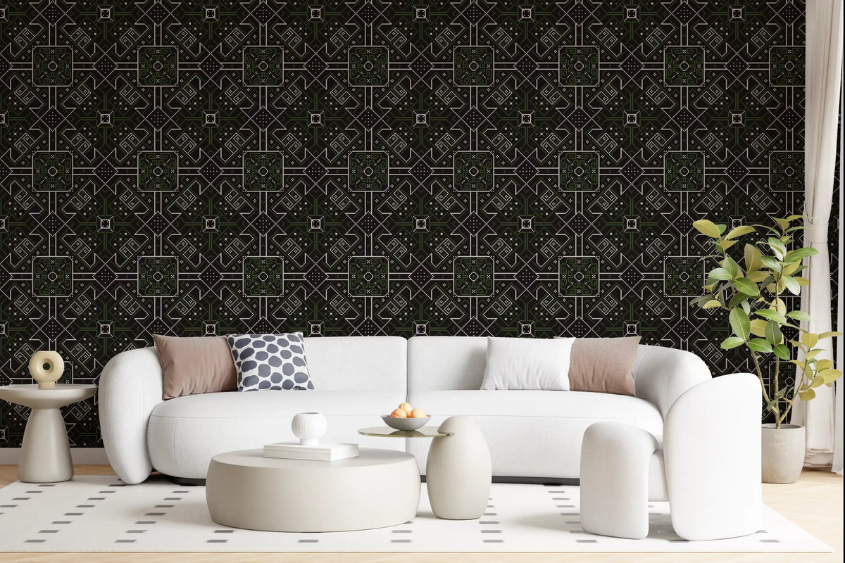 Folklore Stitched Geometry Wallpaper⁠