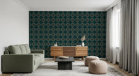 Geometric Pixel Diamond Grid Wallpaper⁠