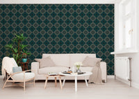 Geometric Pixel Diamond Grid Wallpaper⁠
