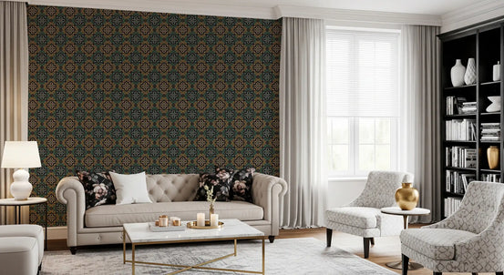 Rustic Pixelated Cross Mural Wallpaper⁠