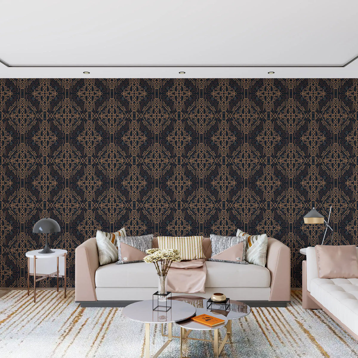 Earthy Tribal Abstract Symmetry Wallpaper⁠