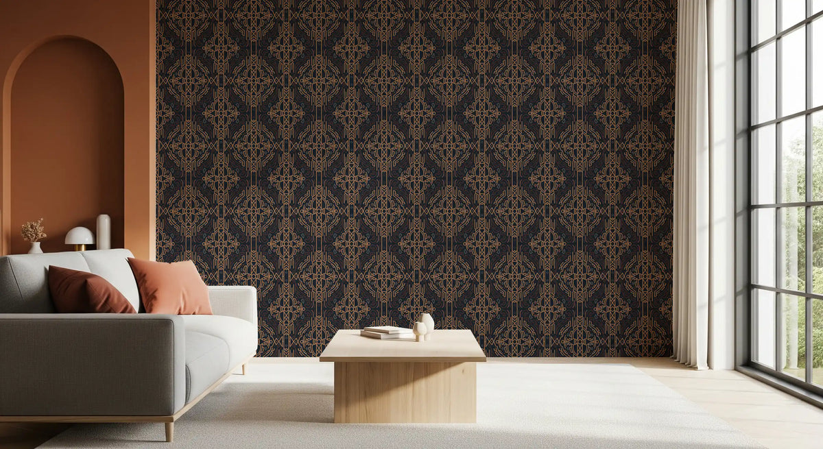 Earthy Tribal Abstract Symmetry Wallpaper⁠